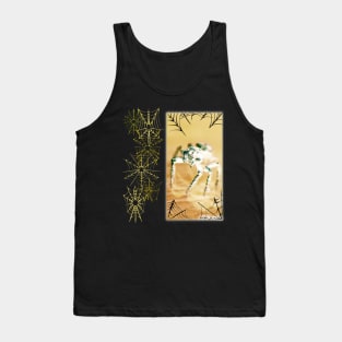 Yellow Jumping Spider (With Webs) Tank Top